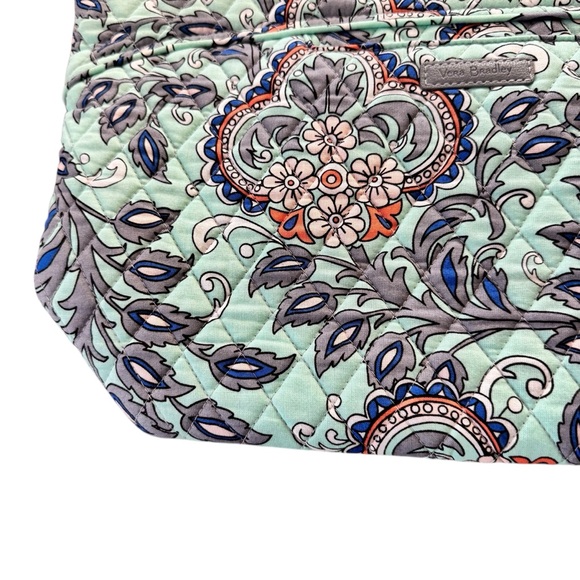 Vera Bradley Mandy Zip Tote Bag in the Pattern Fan Flowers w Gray Interior - Picture 5 of 16